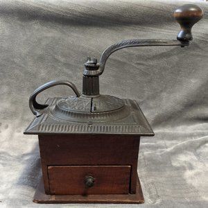 Antique ornate Wooden Imperial Coffee Grinder